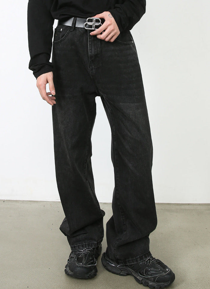 Loose Straight Jeans Men's Wide Leg Pants Trousers