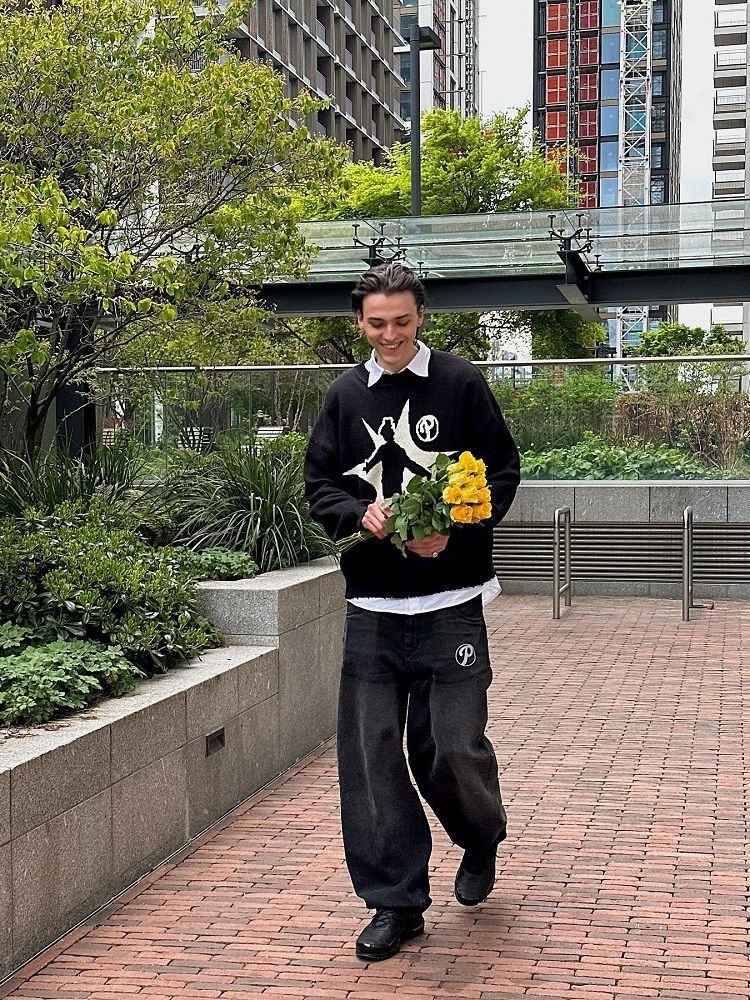 Hip-Hop Street Gothic  Knitted Sweater