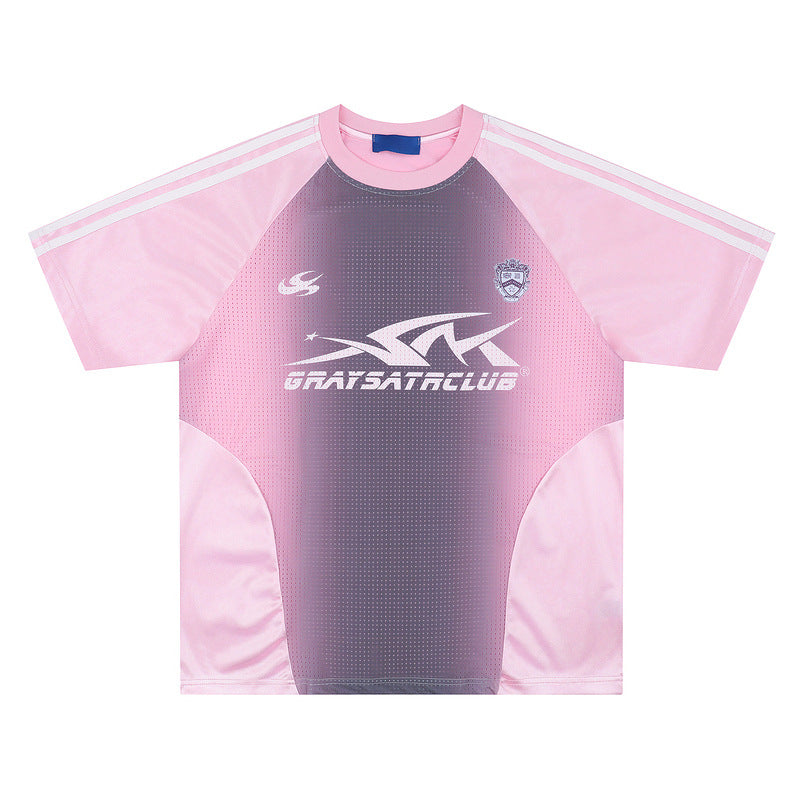 Hip Hop Mesh Stitching Jersey T-shirt