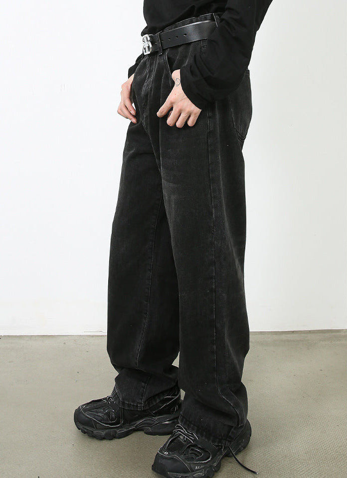 Loose Straight Jeans Men's Wide Leg Pants Trousers
