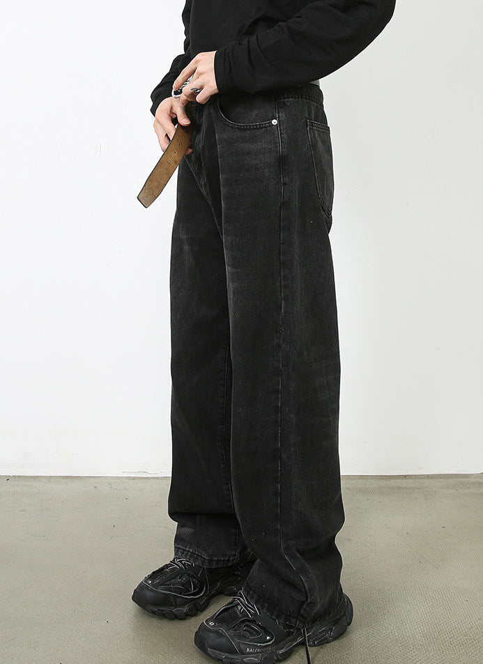Loose Straight Jeans Men's Wide Leg Pants Trousers